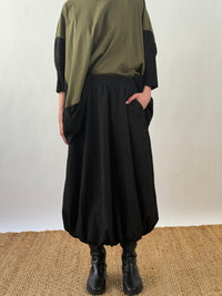 High Waist Pleated Bubble Skirt