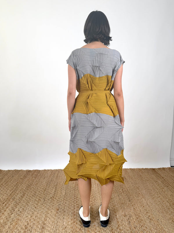 Kamon Mustard & Grey Dress