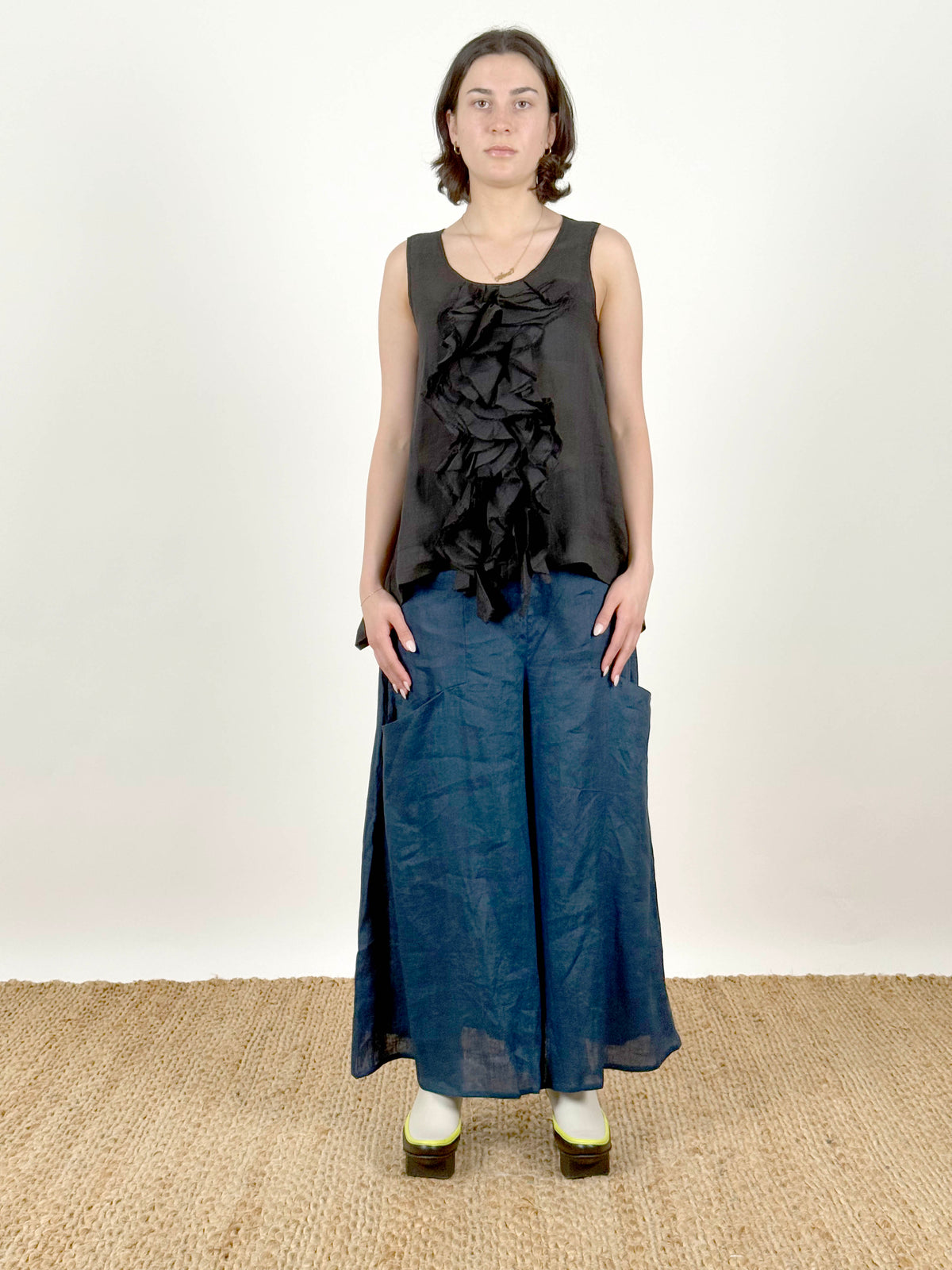 Sumi Black Frill Top