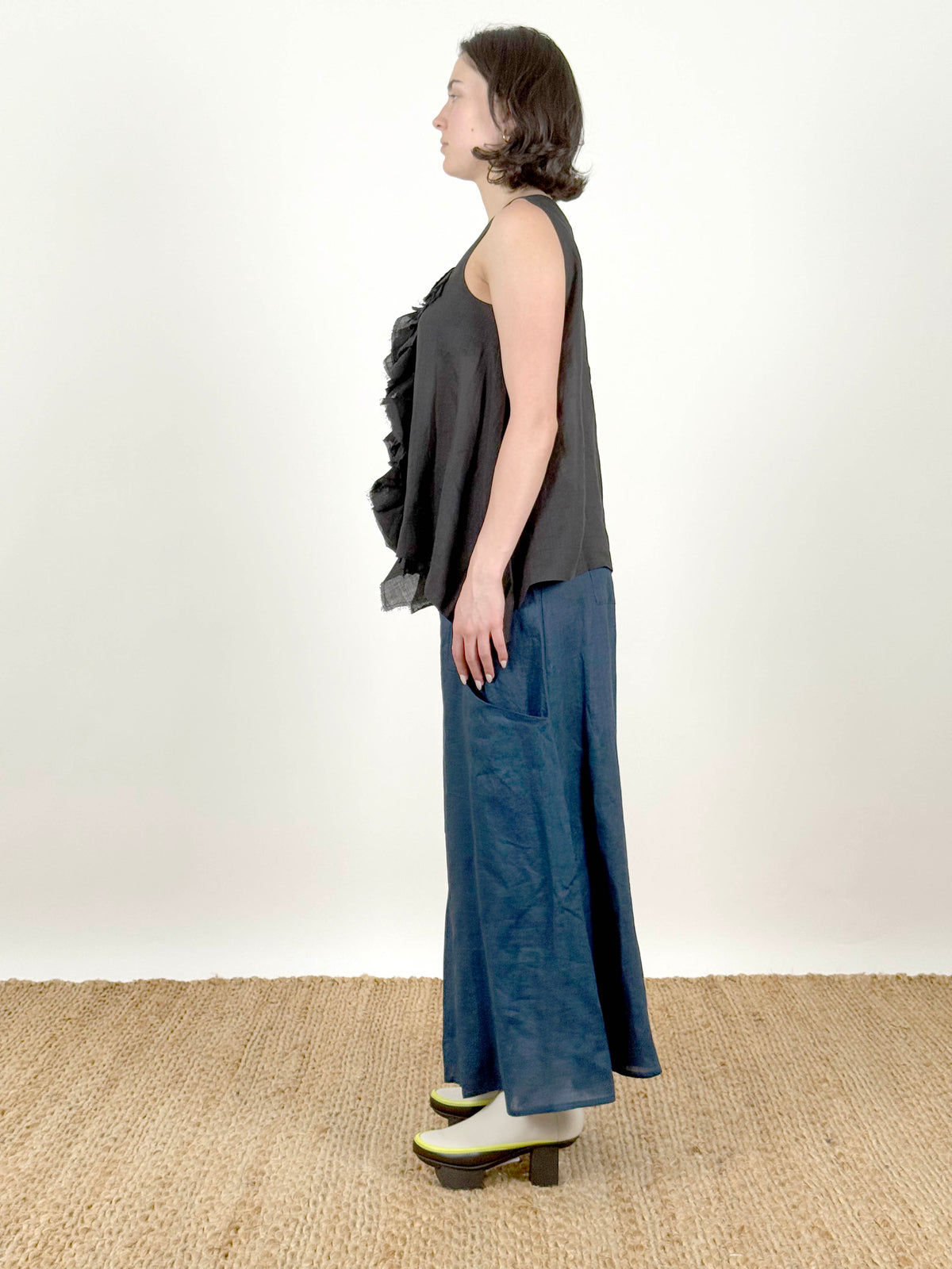 Sumi Black Frill Top