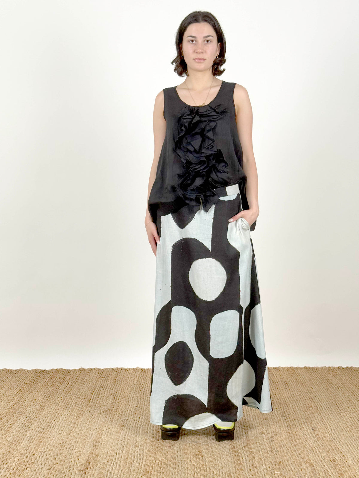 Sumi Black Frill Top