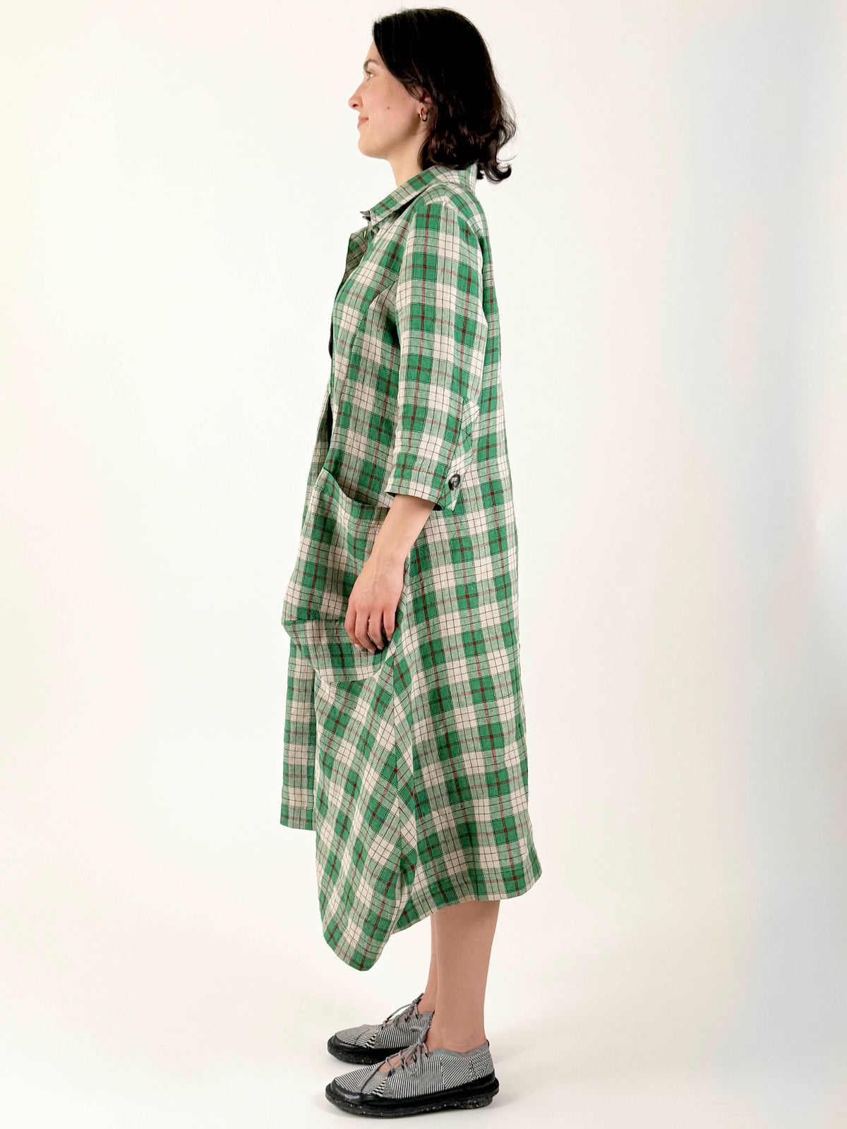 Elle Green Check Dress