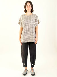 Shelley Black Check Top