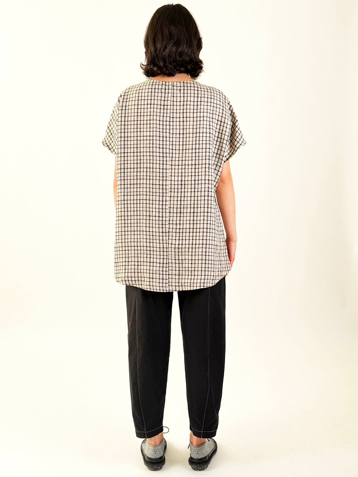 Shelley Black Check Top