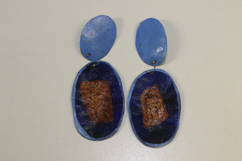 HD184 Cobalt oval earrings