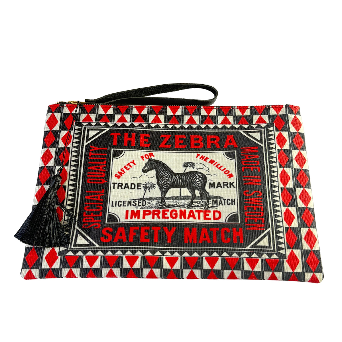 Notebook with vintage Zebra matchbox design on a white background