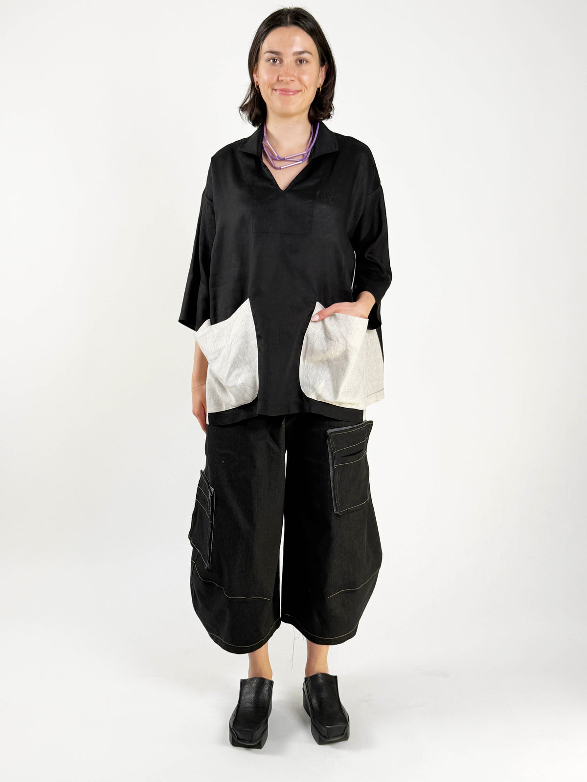 Staci Black Silt Top