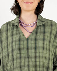 CB507 - Violet Purple Separated Bar Necklace