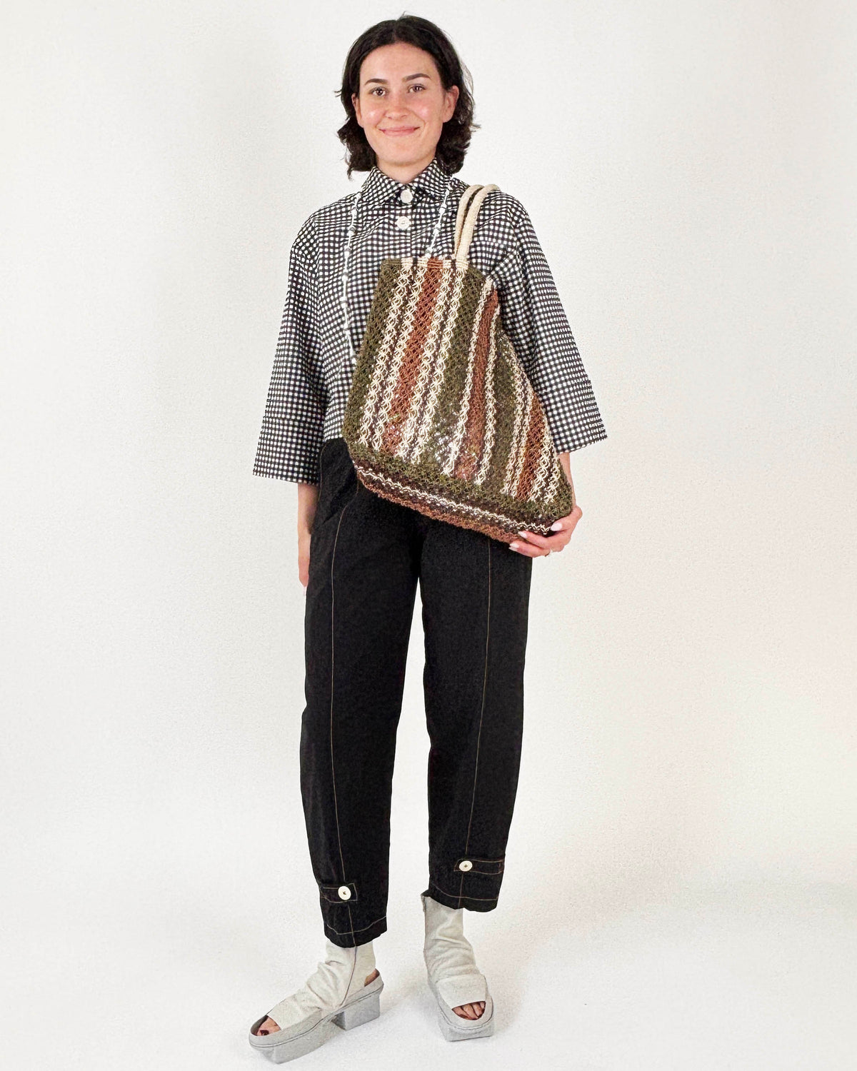 Barry Striped Olive Bag