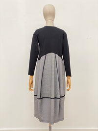 Archer Black & White Houndtooth Dress w/ Long Sleeves