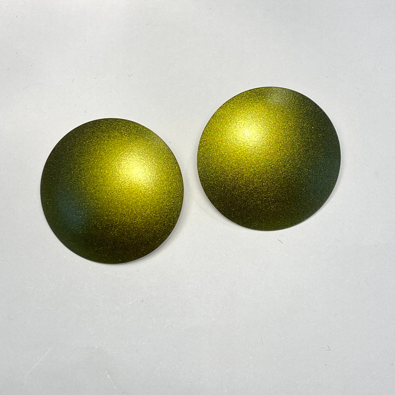 Green Disc Earrings