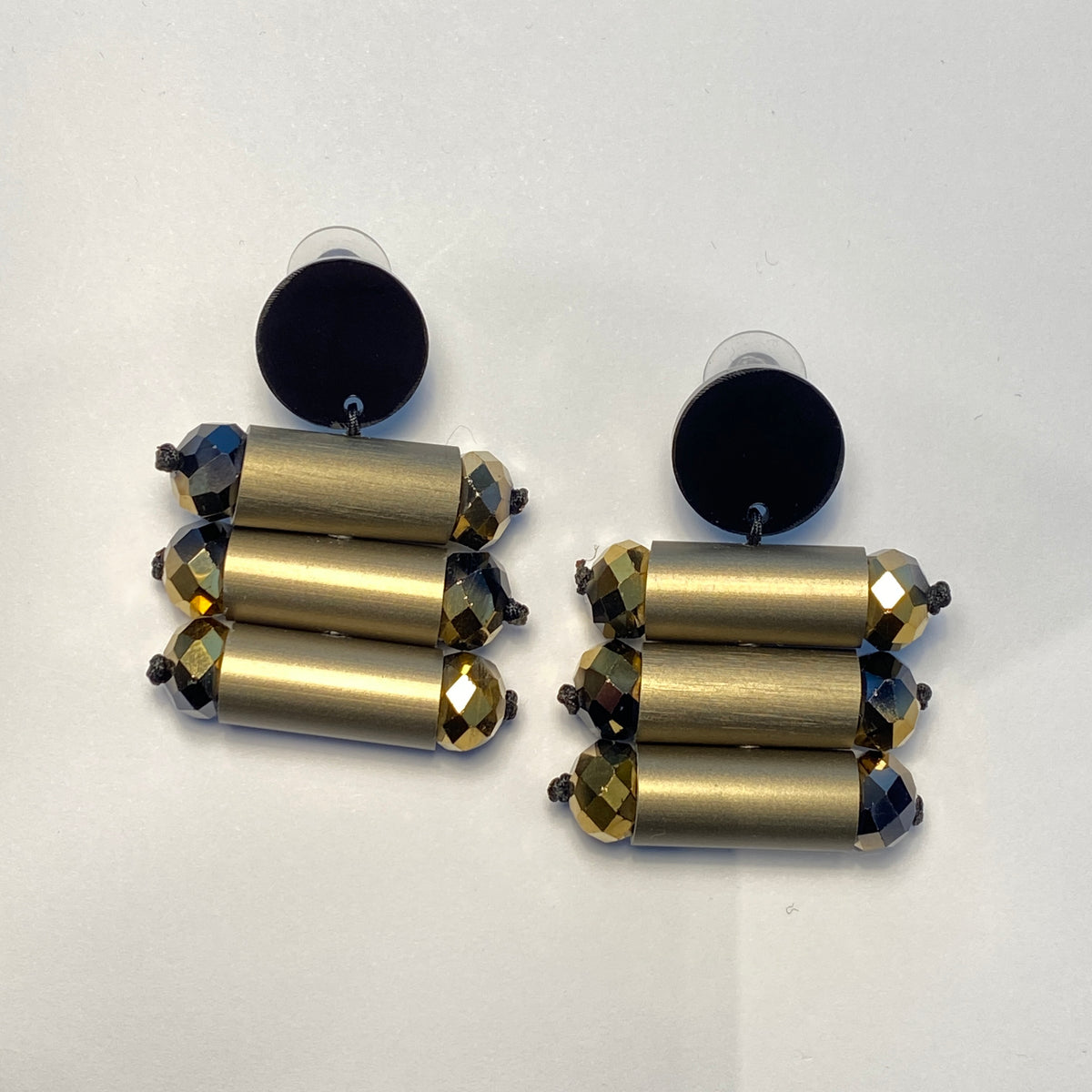 CB457 - Tube Drop Earrings in Gold
