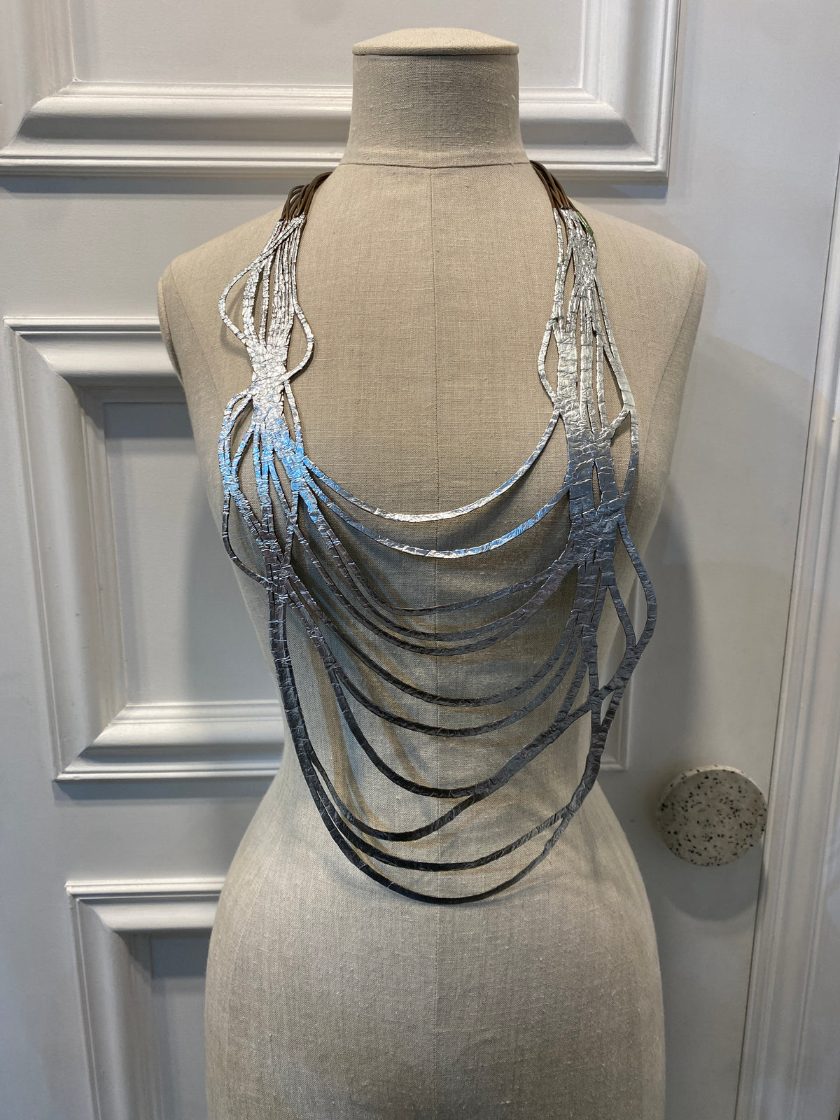 SI02 Multifilament Silver Long Necklace