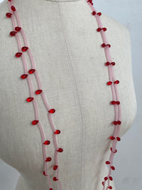 RG-76 - Pink Cord Red Necklace