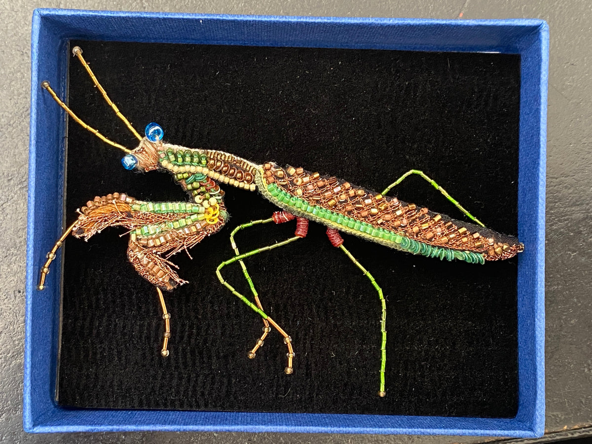 Green Mantis Brooch