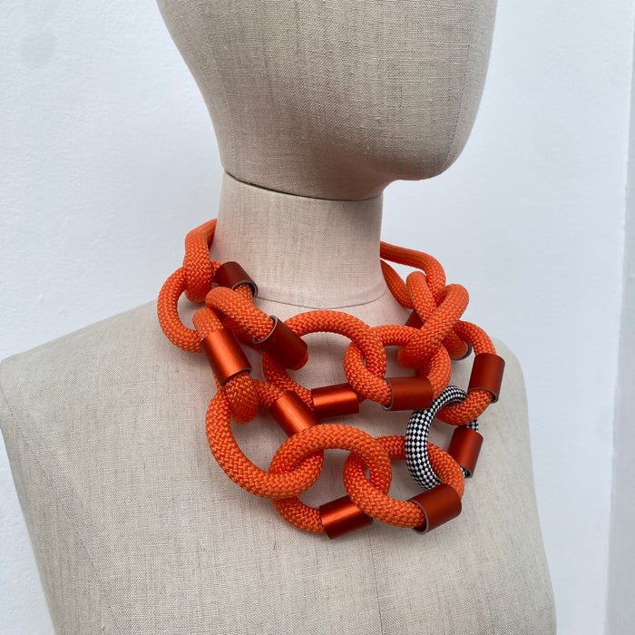 CB180 - Short Loop Necklace in Orange