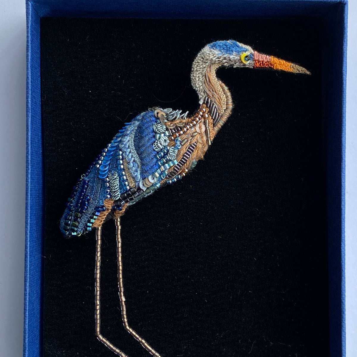 Blue Heron Brooch