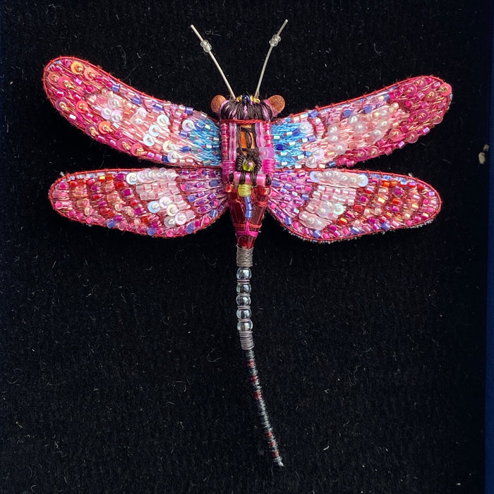Roseate Skimmer Dragonfly Brooch