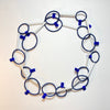 CB362- Circle Links Necklace in Navy/Silver