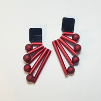 CB307 - Fan Drop Earring in Red