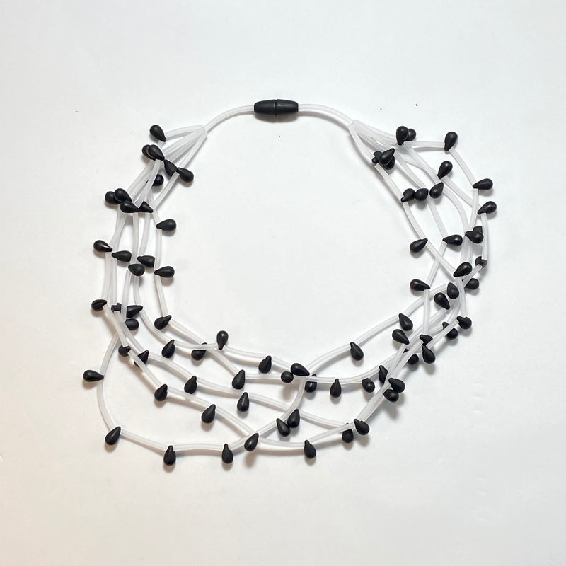 RG75 - PVC Drops Necklace in Black/Opal