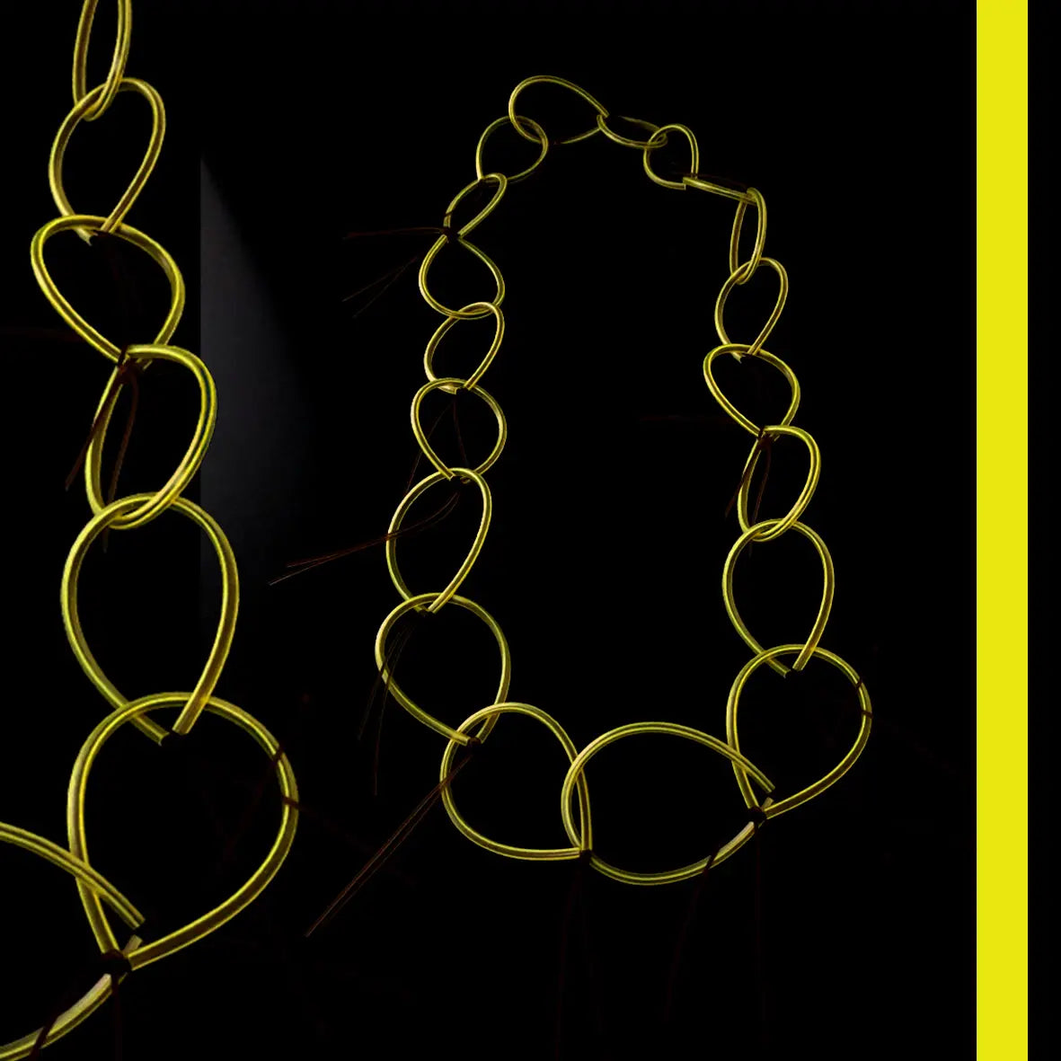 Kampala Neon Long Chain Necklace Yellow