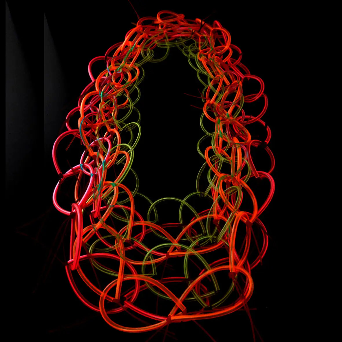 Kampala Neon Long Chain Necklace Orange