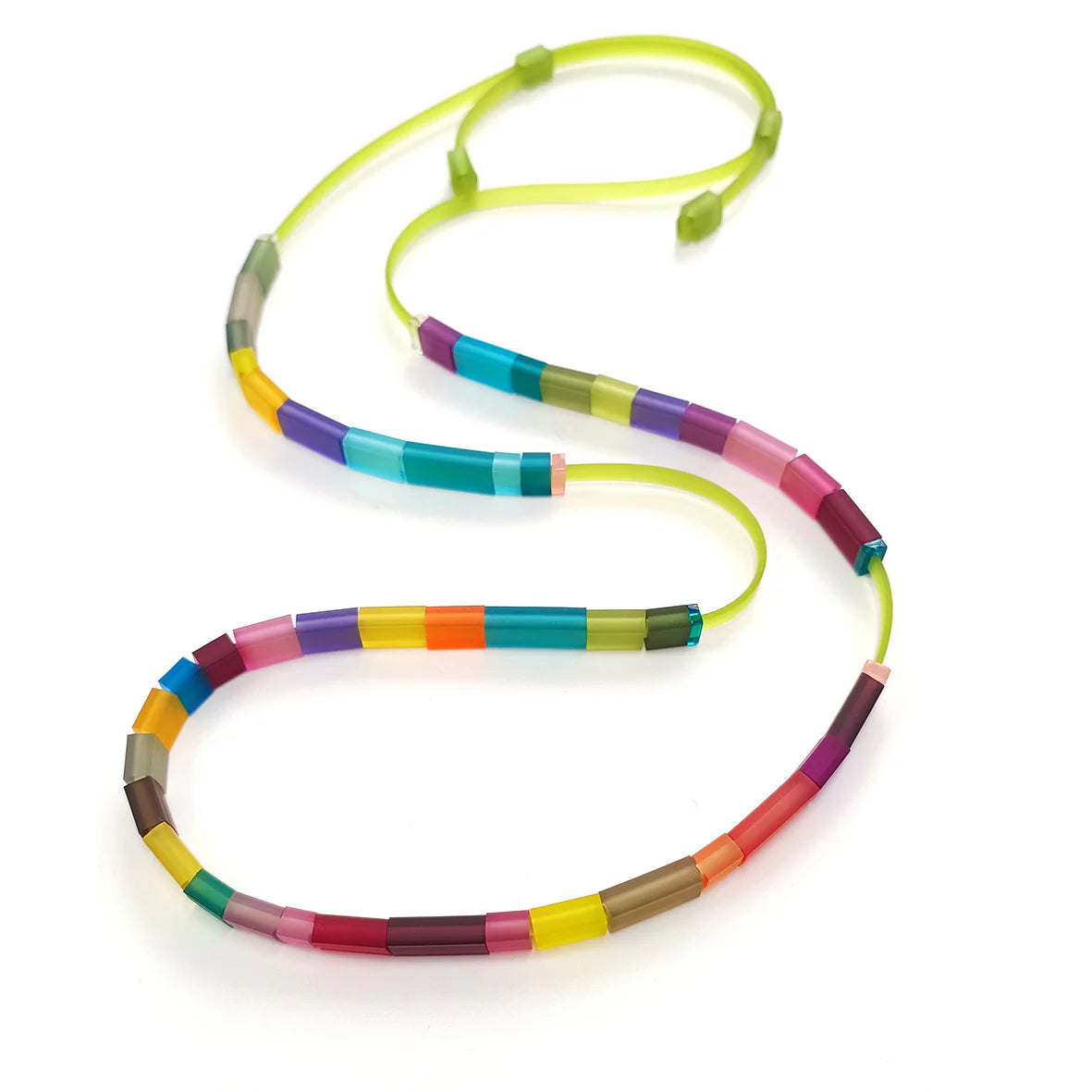 Mozaic Necklace - Lime Green