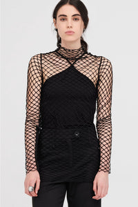 Mesh Contend Tunic Black