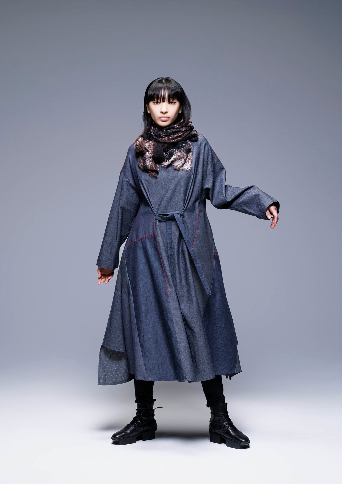 253 411 Grey Combo Dress