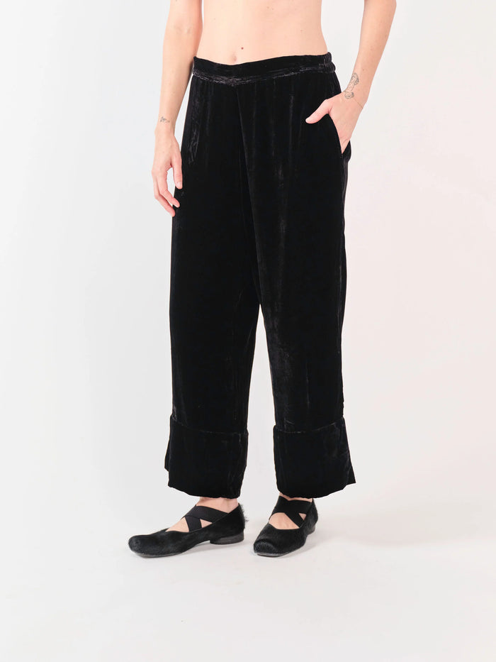 Leeton Black Velvet Pant