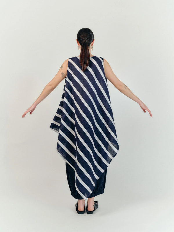 Batan Tunic Navy & White Stripe