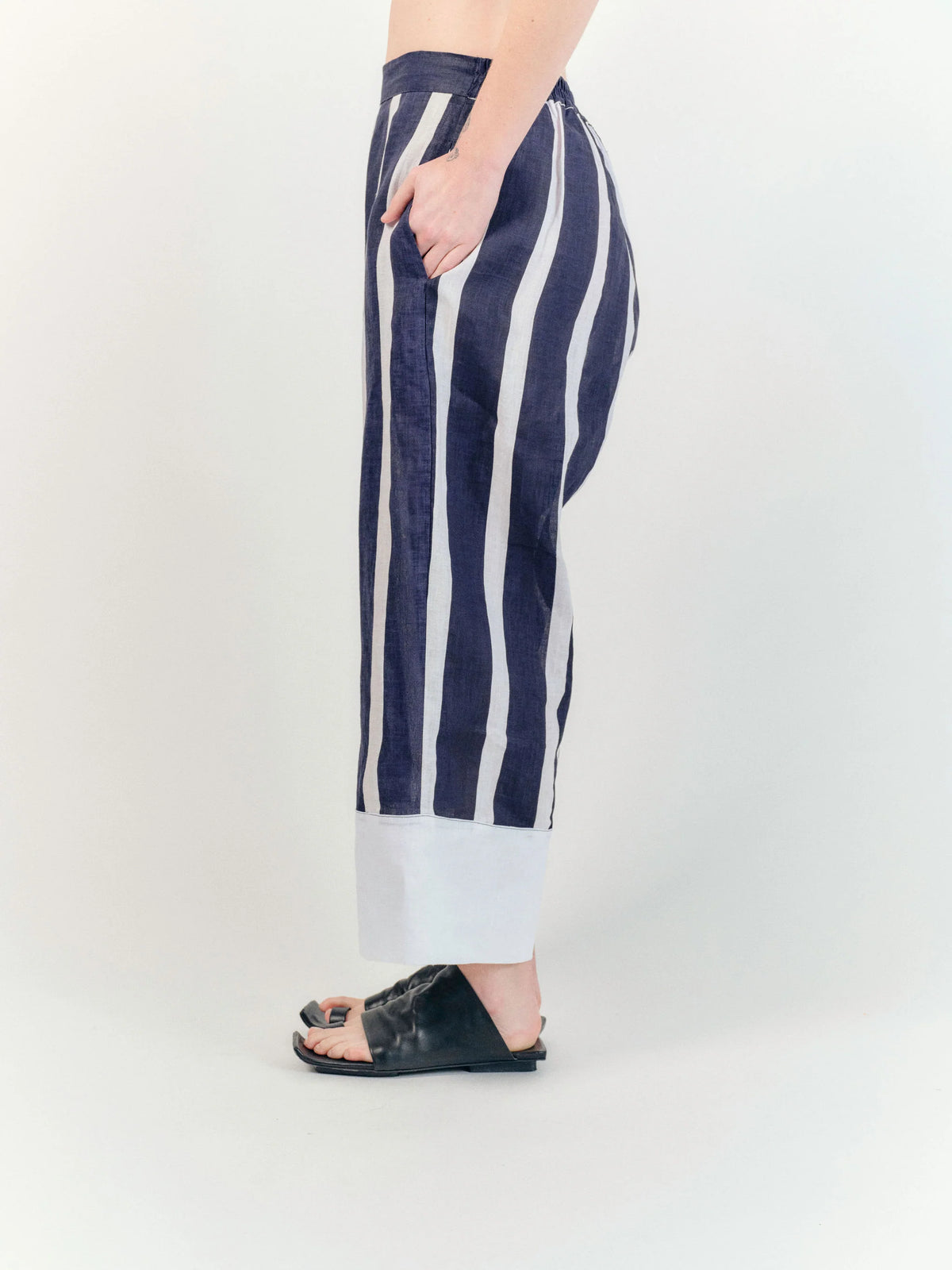 Leeton Pant Navy & White Stripe