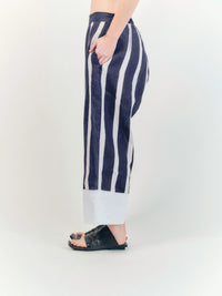 Leeton Pant Navy & White Stripe