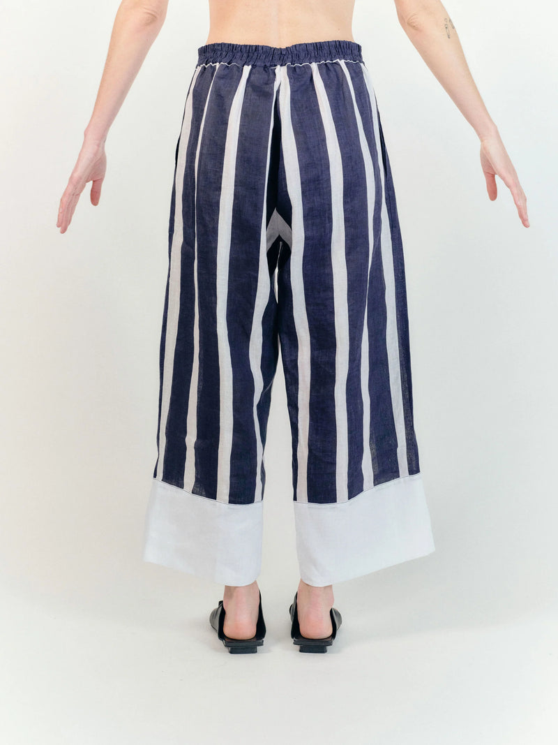 Leeton Pant Navy & White Stripe