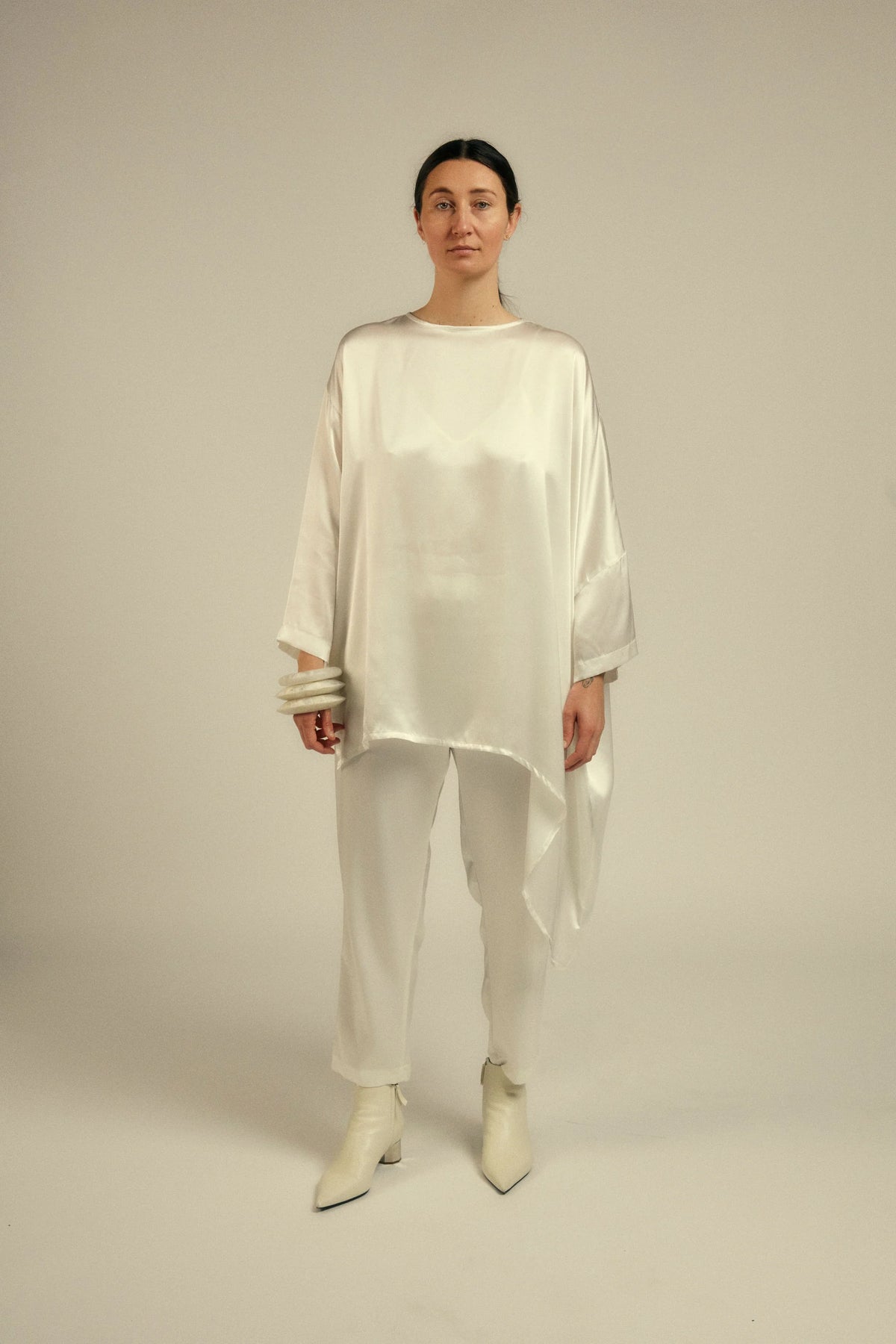 Nicholson White Silk Top