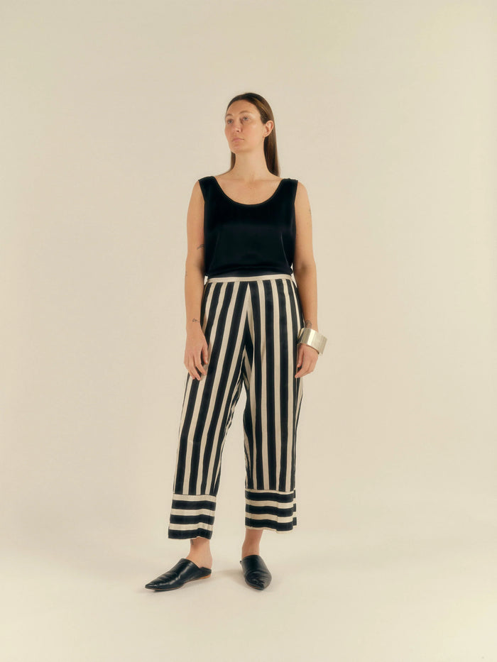 Leeton Black & White Stripe Pant