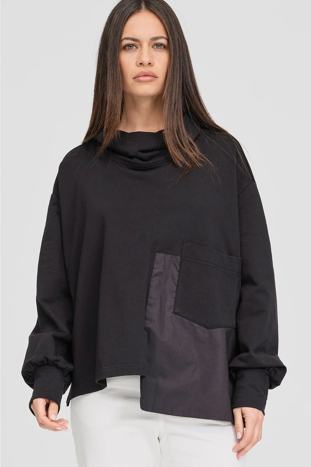 Pocket Sweat Top Black