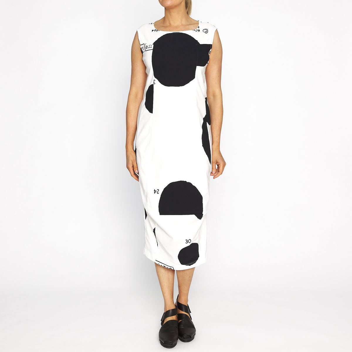 RBS23-3440917 Sleeveless Dress Black Print