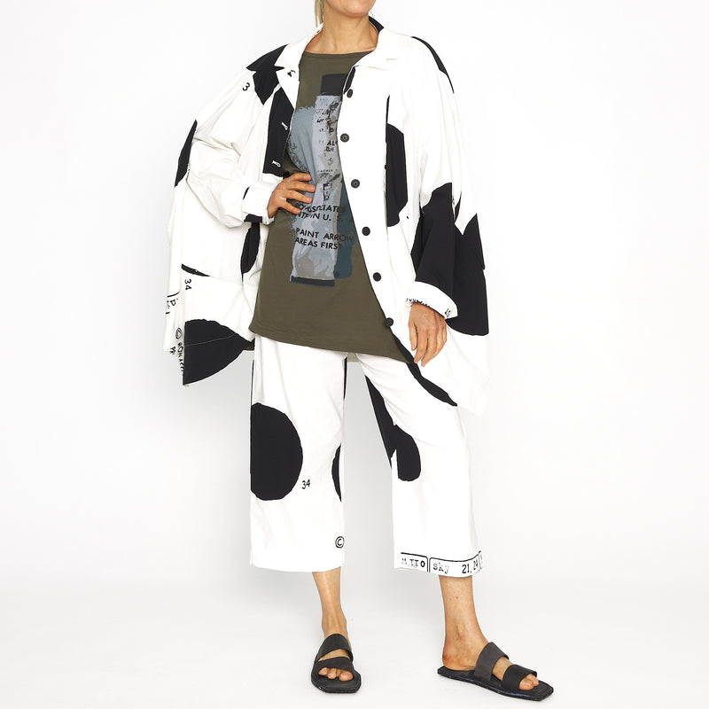 RBS23-3440130 Wide Pant Black Print