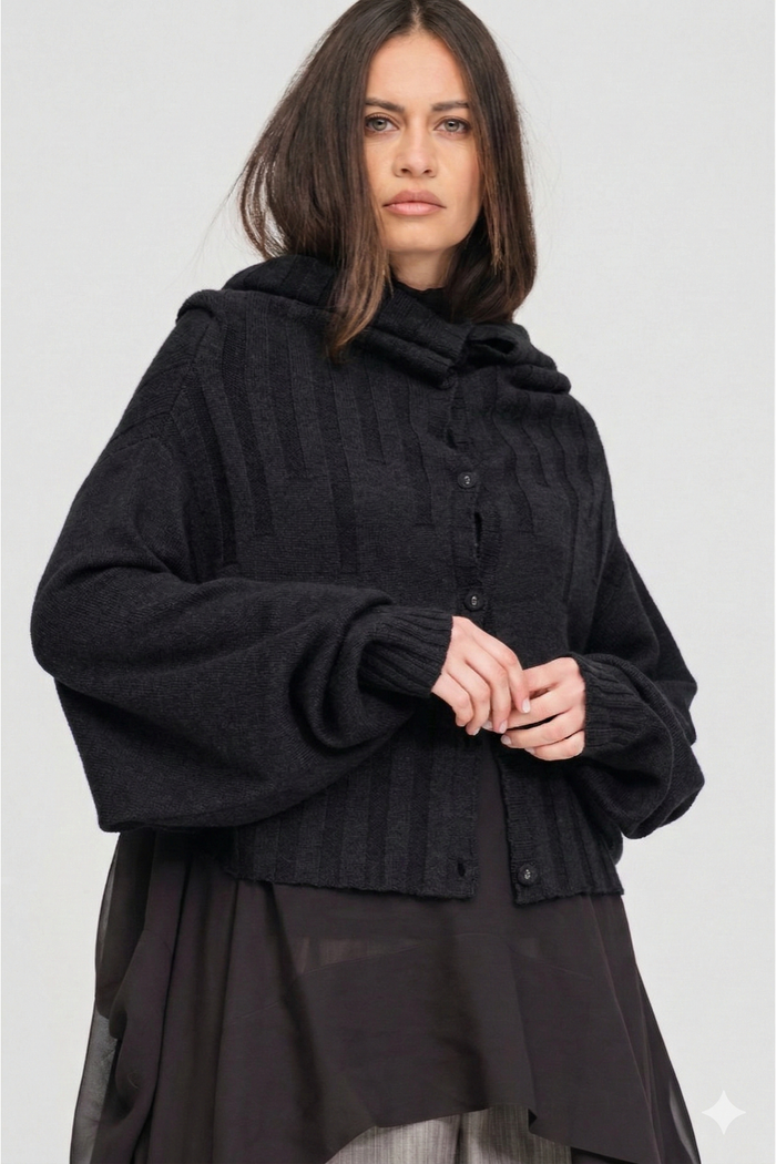 Ribbed Reversible Uphold Sweater - Black