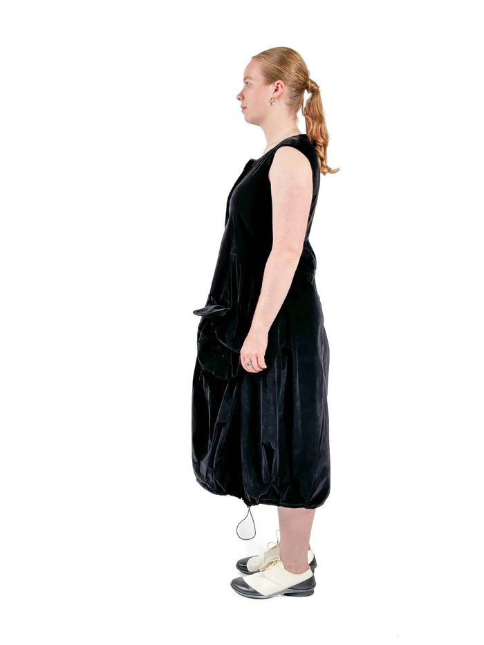 323 0907 Black Velvet Dress