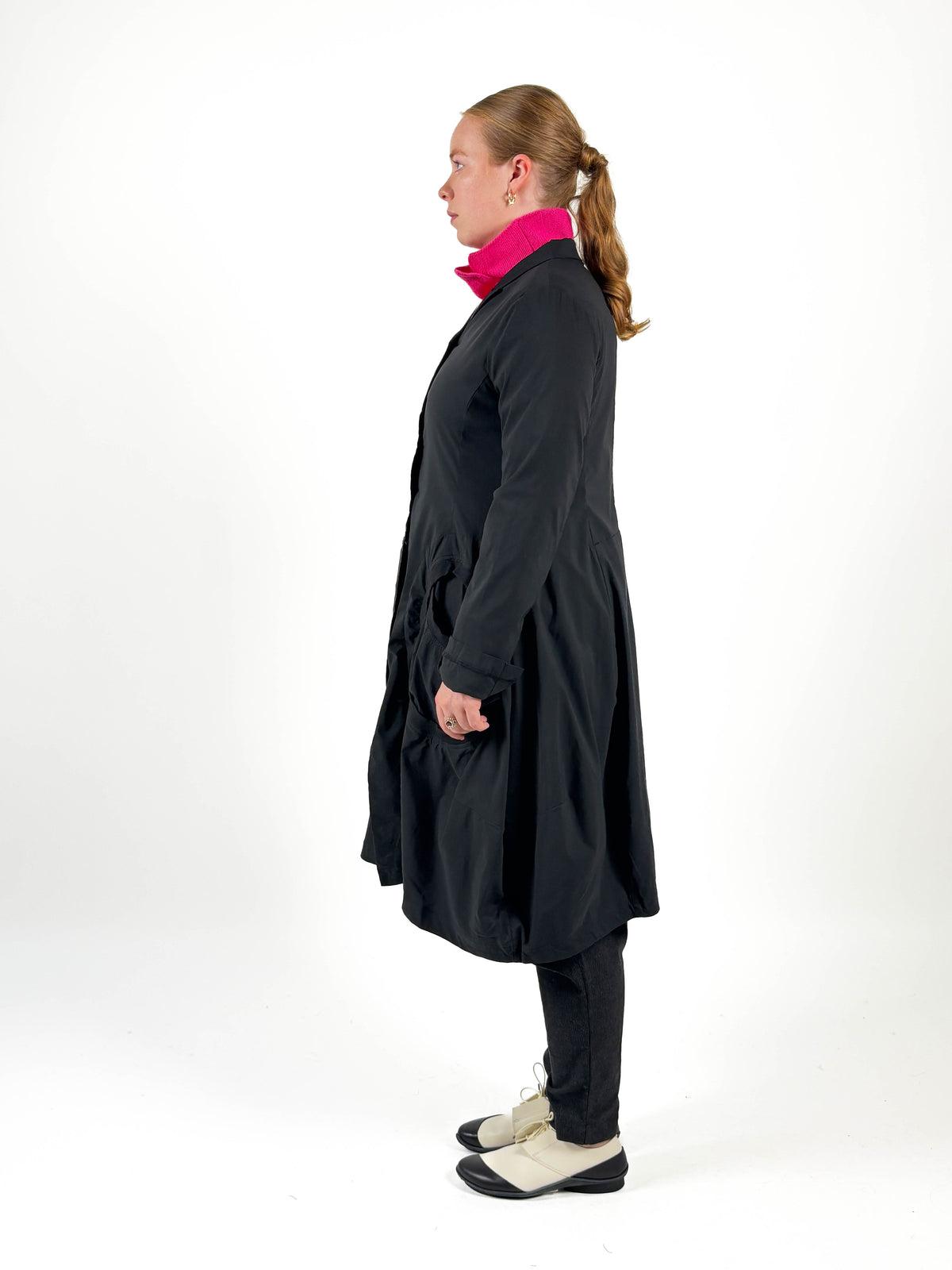 363 1213 Black Pocket Coat