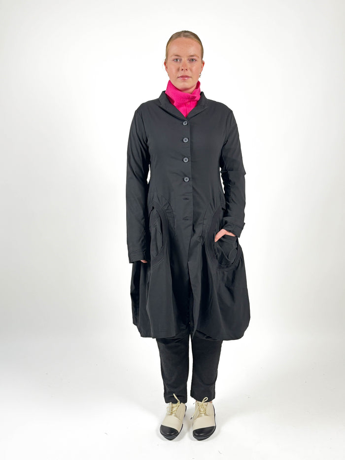 363 1213 Black Pocket Coat