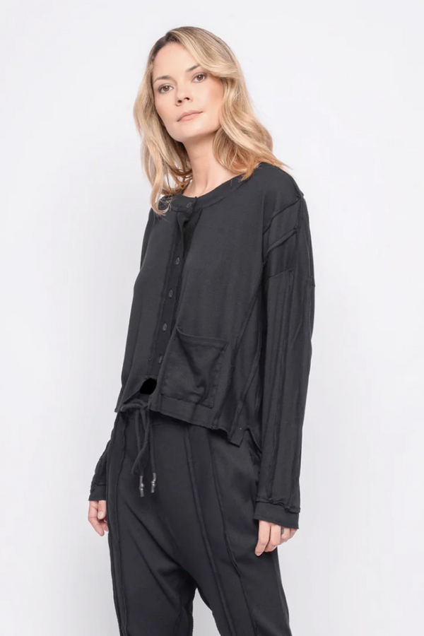 Short Cardi Our Future Is Only Seconds Away- Black