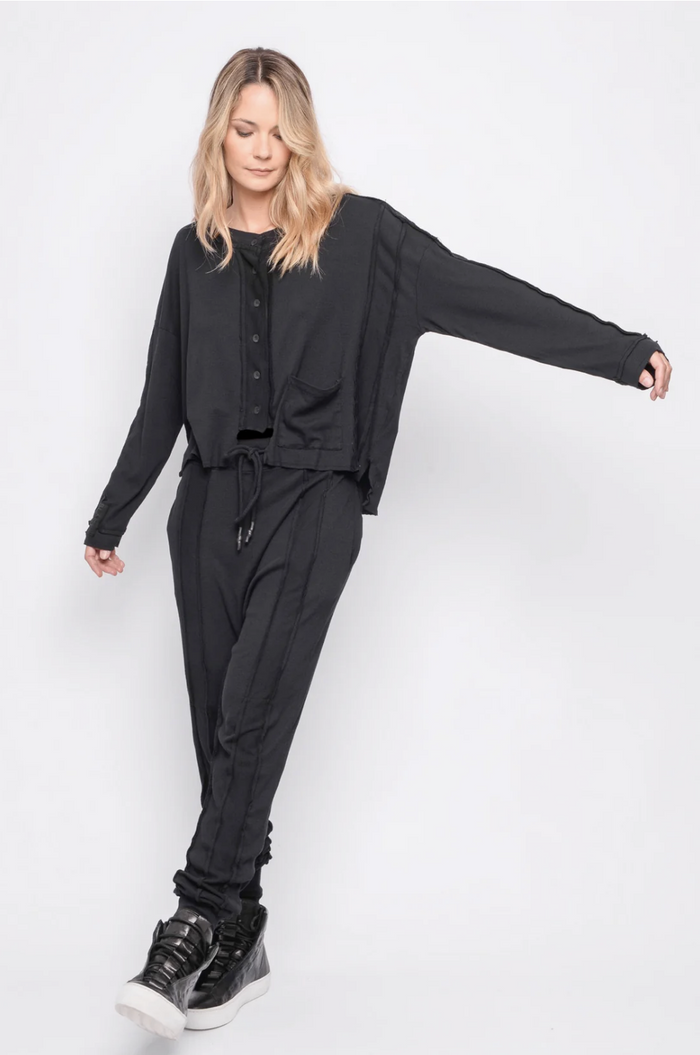 Short Cardi Our Future Is Only Seconds Away- Black