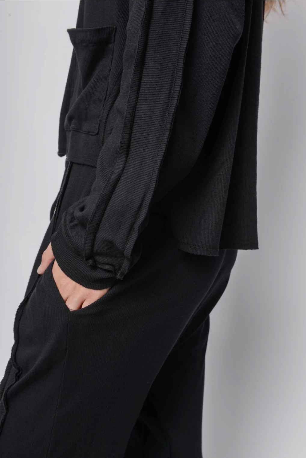 Short Cardi Our Future Is Only Seconds Away- Black