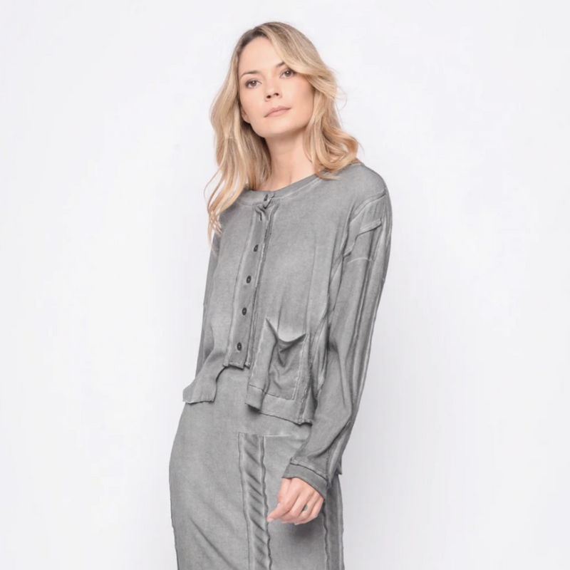 Short Cardi Our Future Is Only Seconds Away- Pebble