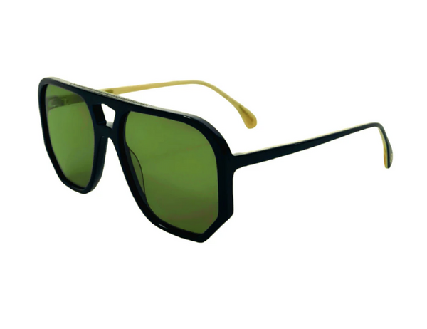 Wager Black With Green Sunglasses