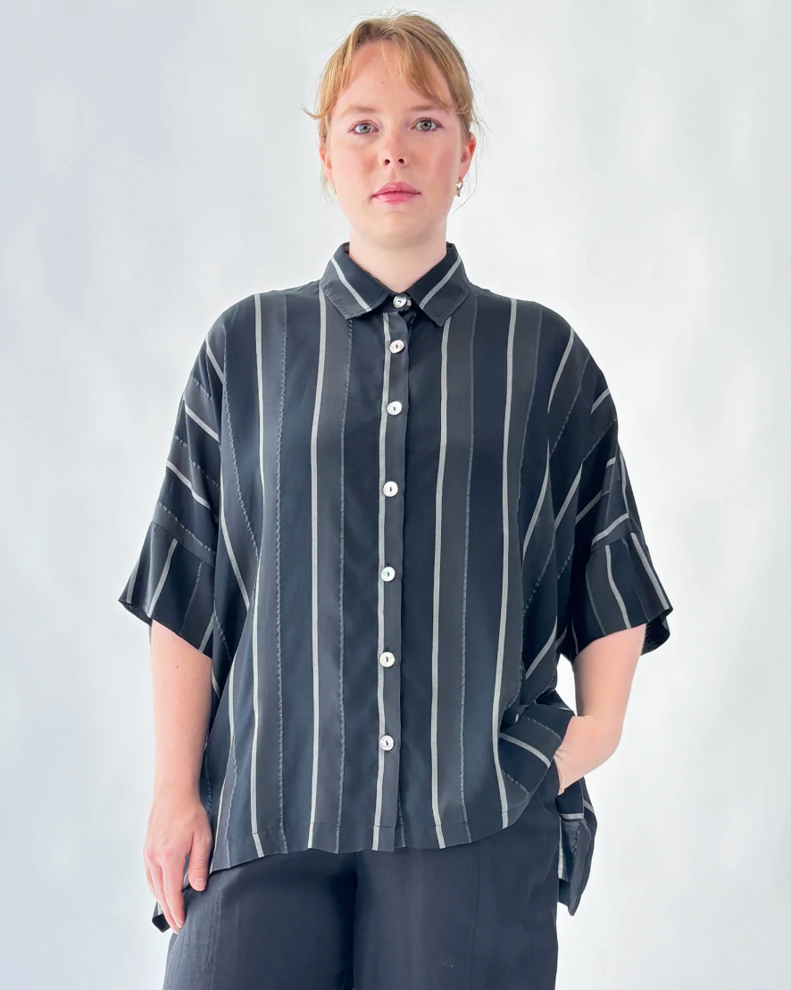 Marlon Noir & Grey Stripe Shirt